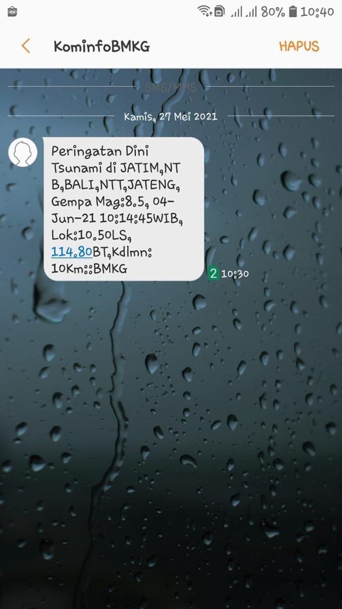 Beredar SMS Peringatan Tsunami Akibat Gempa, Warga Panik