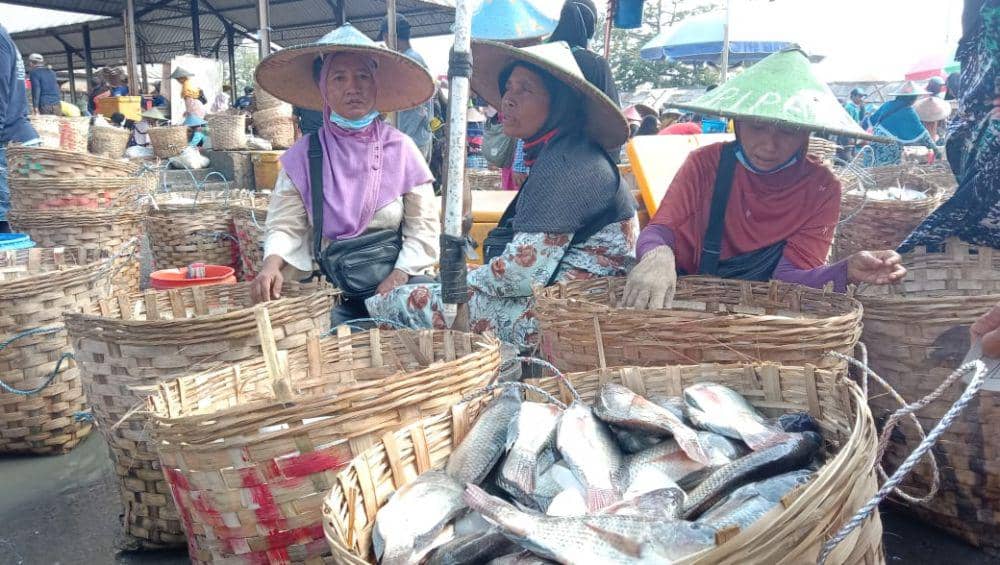Pedagang di pasar ikan Kabupaten Lamongan saat menawarkan dagangannya. IDN Times/Imron