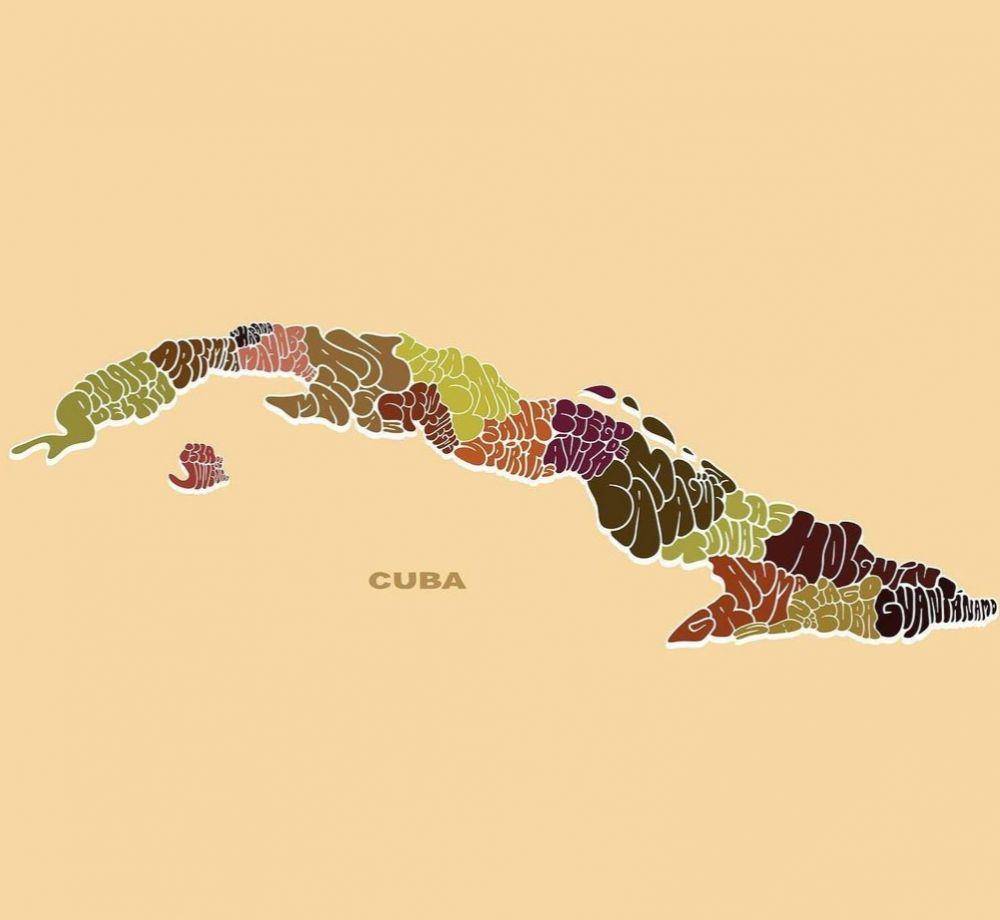 Ilustrasi peta Kuba (Instagram.com/island.maps)