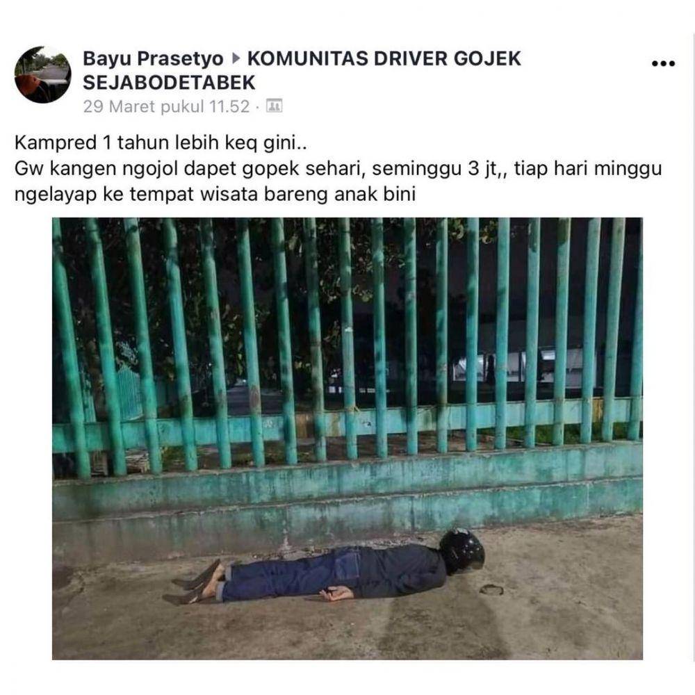 potret abang ojol ketiduan (instagram.com/dramaojol.id)