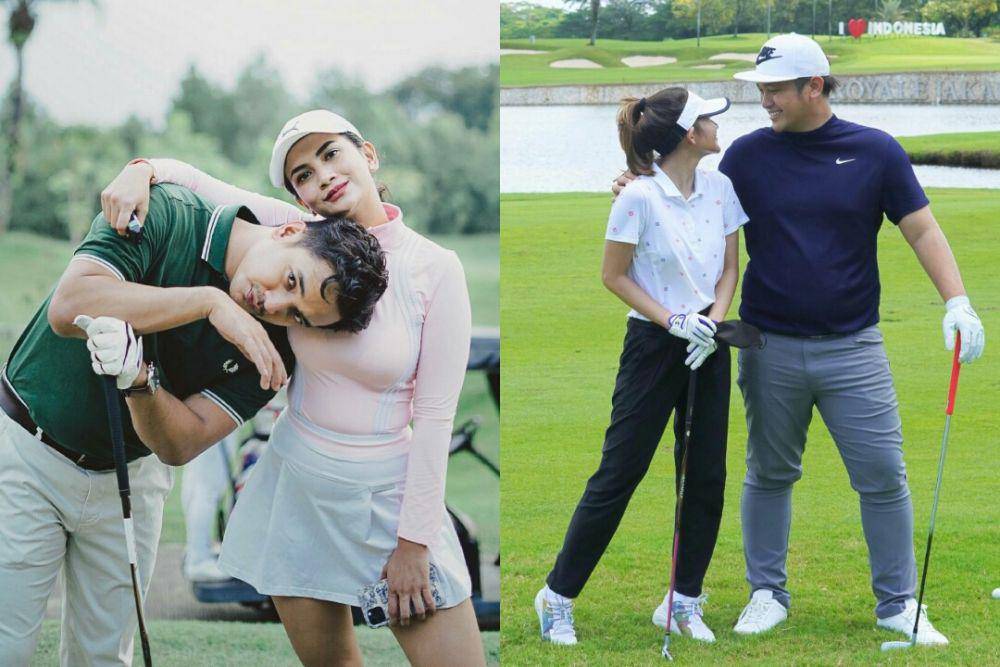 potret pasangan artis saat bermain golf (instagram.com/vanessaangelofficial | instagram.com/adieztyfersa)