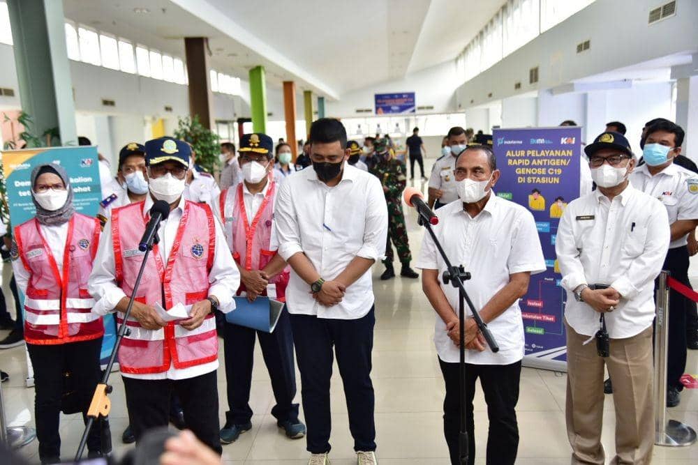 Menteri Perhubungan (Menhub) RI Budi Karya Sumadi      mengunjungi Stasiun Besar Kereta Api Medan, Sabtu (29/5) (IDN Times/Istimewa)