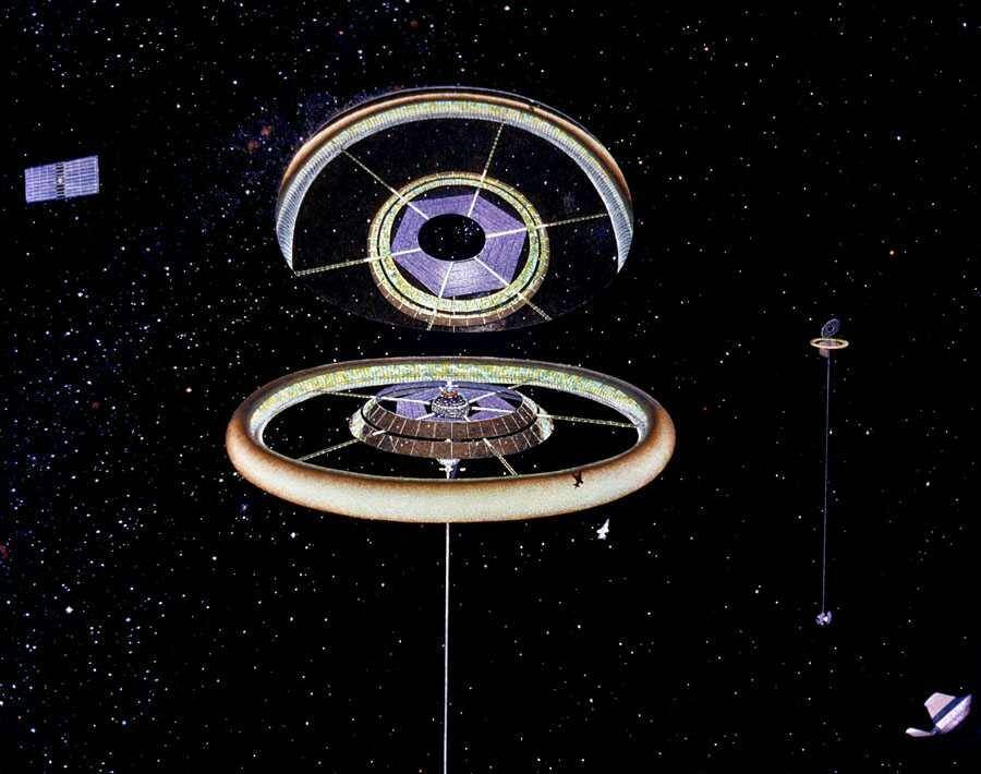 ilustrasi megastruktur antariksa (Dok. NASA/Don Davis)