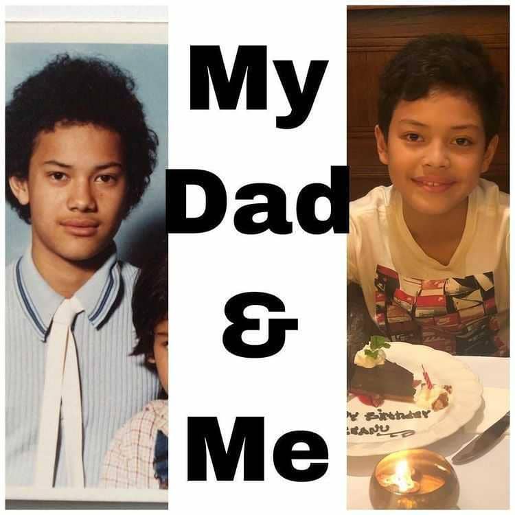 perbandingan Adjie Massaid dengan putranya (instagram.com/keanu_massaid)