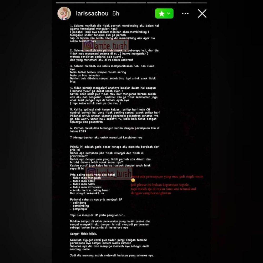 Rumah tangga Alvin Faiz (instagram.com/larissachou)