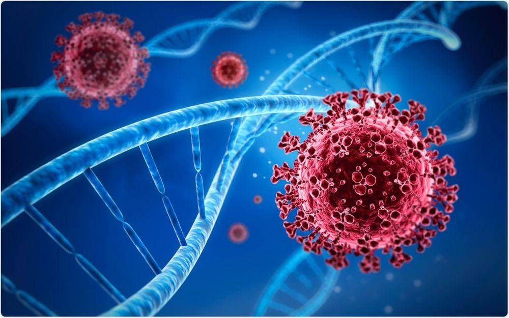ilustrasi SARS-CoV-2 dan DNA (news-medical.net)