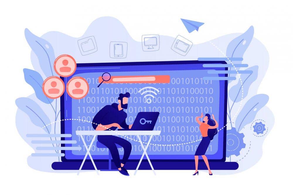 ilustrasi seseorang melakukan doxing  (freepik.com/vectorjuice)