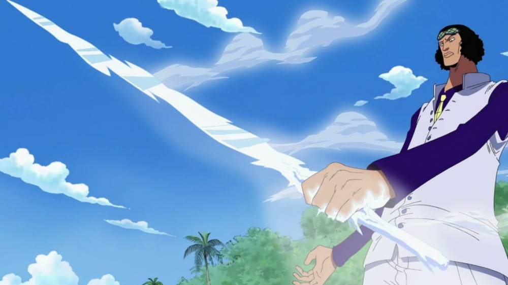 Kuzan menggunakan Ice Saber. (dok. Crunchyroll/One Piece)