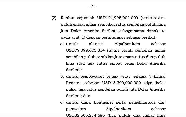 Detail rancangan Perpres untuk membeli alutsista periode 2020-2024 (Tangkapan layar rancangan Perpres Alutsista)