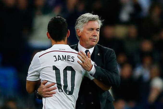 James Rodriguez dan Carlo Ancelotti (managingmadrid.com)