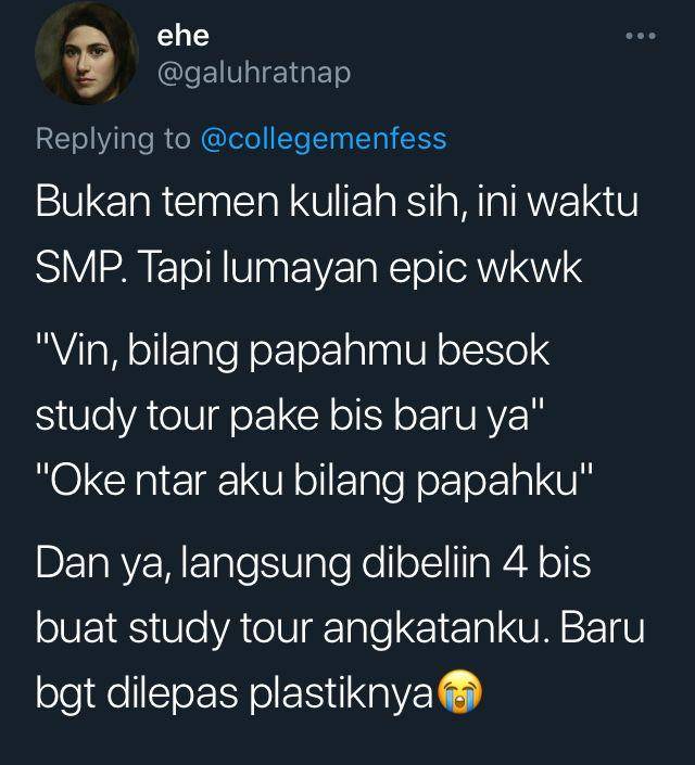 tweet kelakuan aneh orang kaya (twitter.com/galuhratnap)