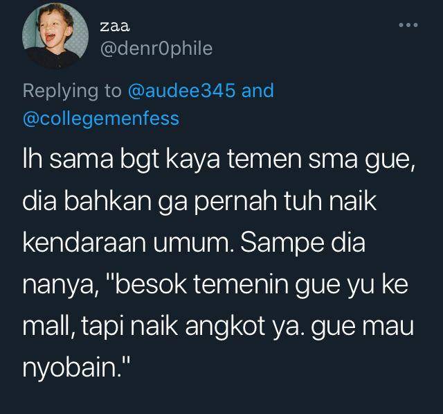 tweet kelakuan aneh orang kaya (twitter.com/denr0phile)