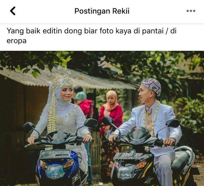 foto pengantin dieditin (twitter.com/bertanyarl)