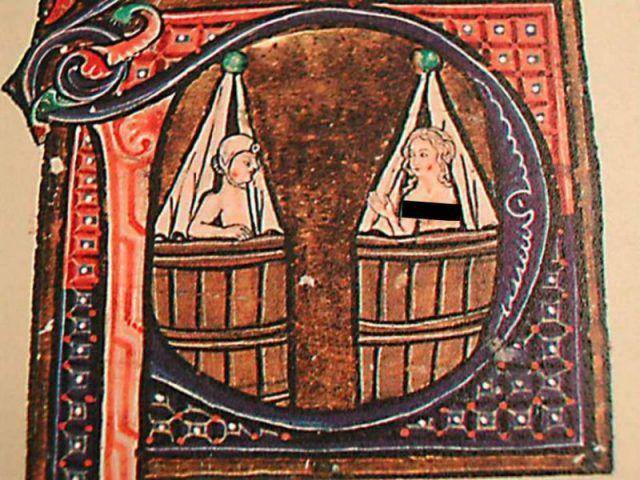ilustrasi pemandian umum pada 1400 (thevintagenews.com)