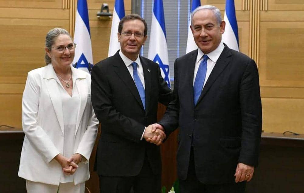 Presiden terpilih Israel Isaac Herzog bersama PM Netanyahu (instagram.com/unidoscomisrael)