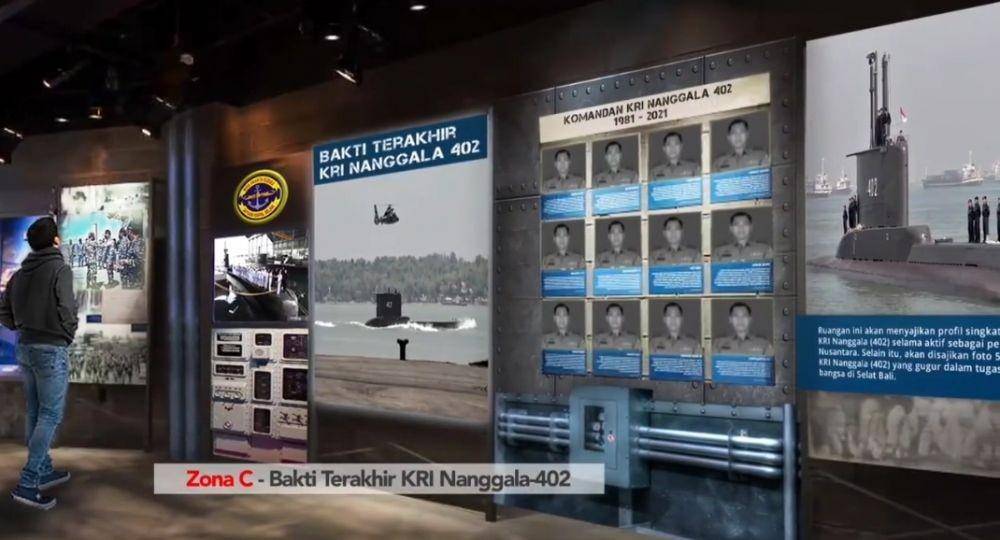 Bagian dalam zona C di dalam Monumen KRI Nanggala 402 (Tangkapan layar IG Koarmada)