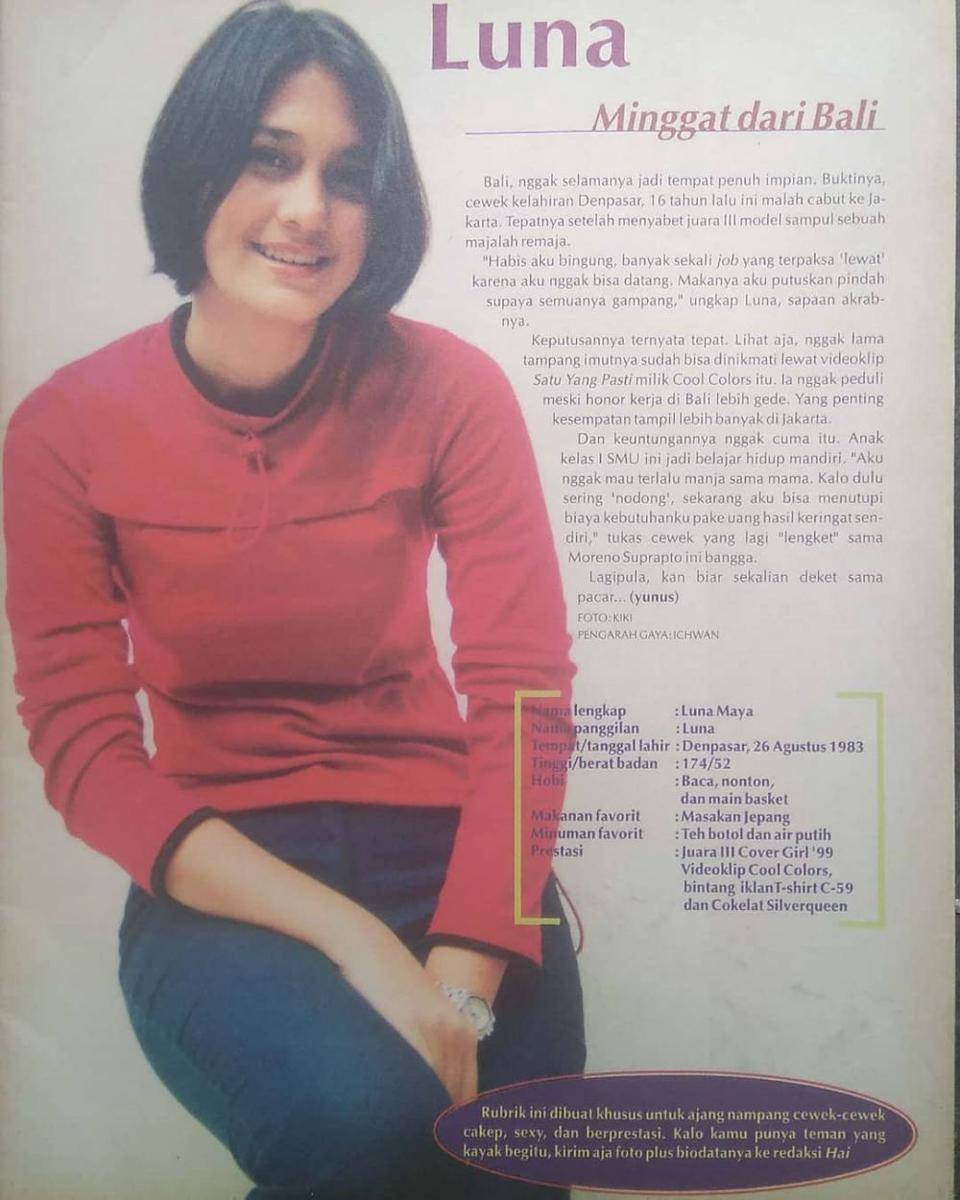 Luna Maya semasa sekolah (Instagram.com/lunamaya.story)