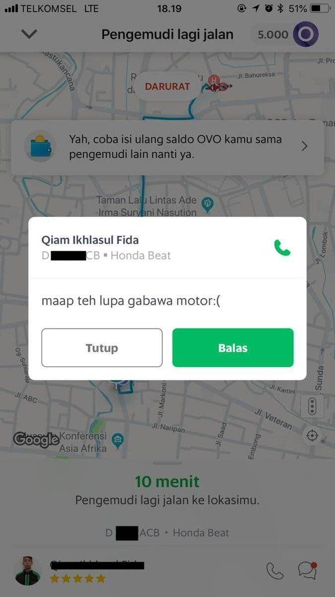 driver ojek lupa bawa orderan (instagram.com/newdramaojol.id)