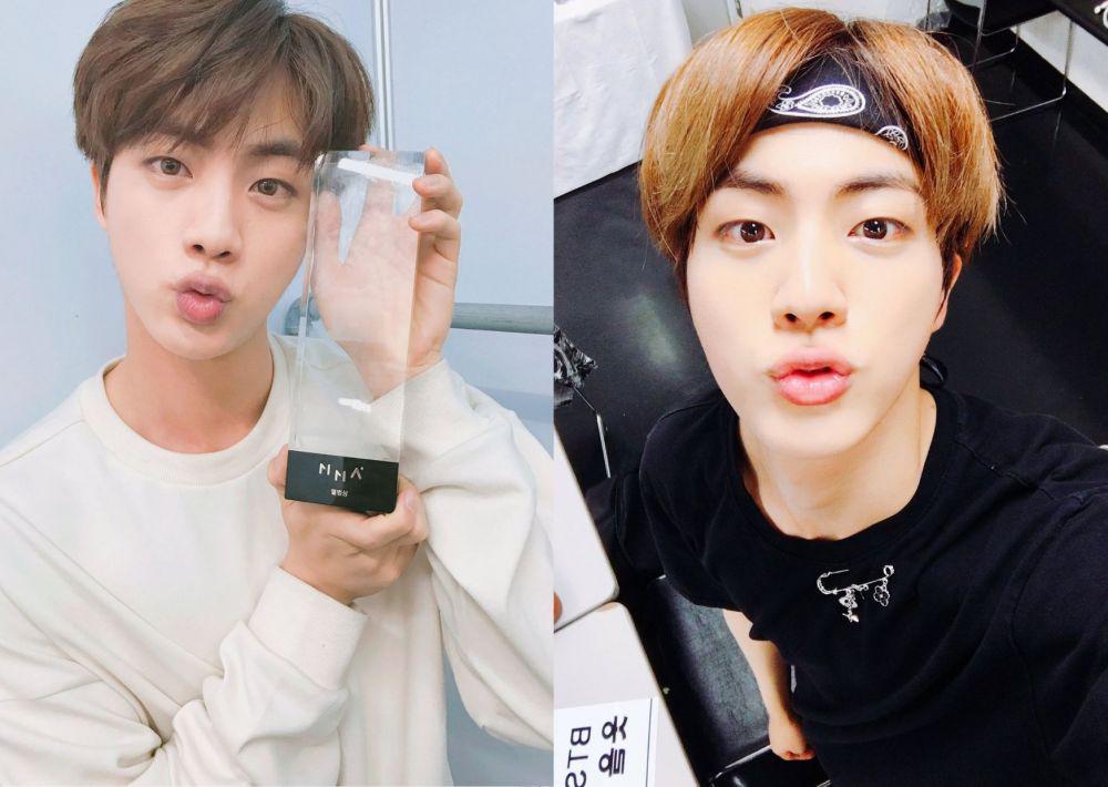 Fake Maknae! 9 Potret Menggemaskan Jin BTS dengan Pose Duck Face