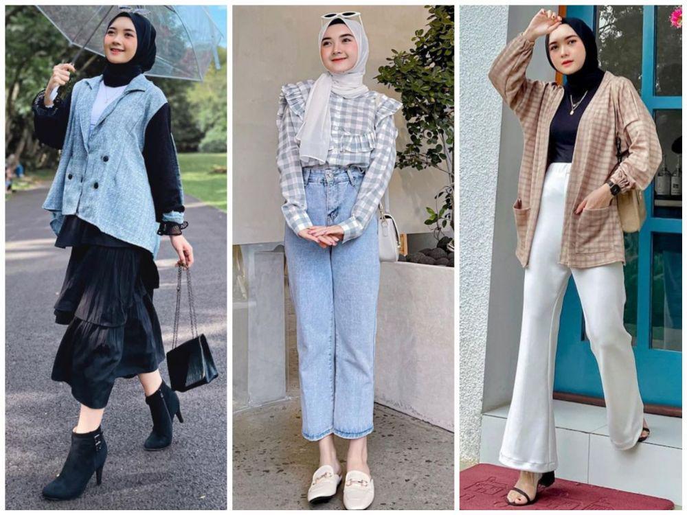 10 Ide Mix and Match Plaid Outfit ala Nindi Ariesti, Kece dan Elegan!