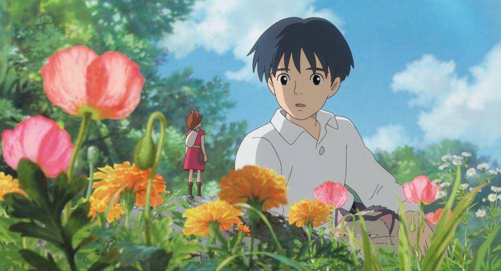Arietty bertemu dengan Sho di taman bunga (dok. Studio Ghibli via ghibli.jp)