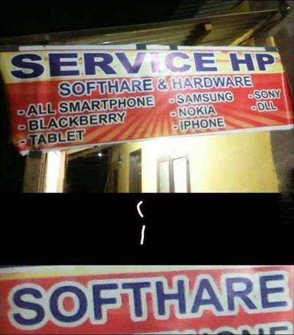 spanduk tukang servis hp (twitter.com/txtdarioffstore)