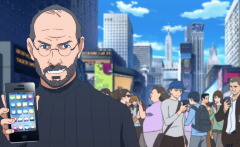 Steve Jobs di anime Noucome (dok. Studio Dimomedea via myanimelist.net)
