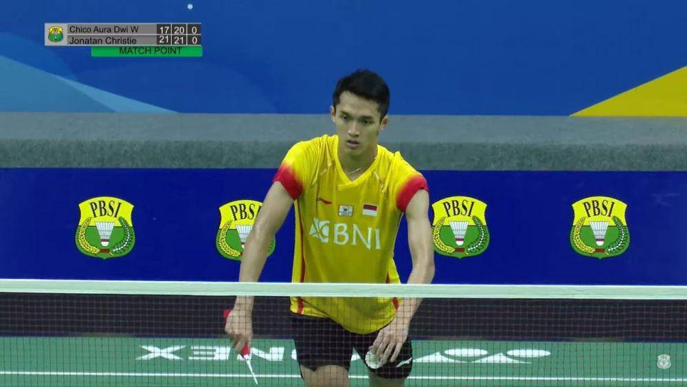 Jonatan Christie di Simulasi Olimpiade Tokyo 2020 (youtube.com/Badminton Indonesia)
