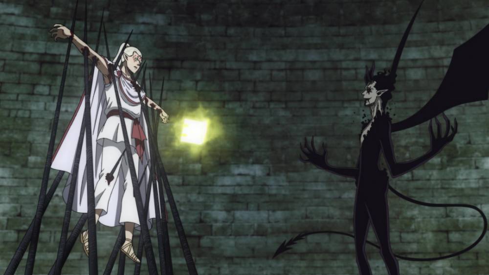 Zagred menyiksa Patolli. (dok. Crunchyroll/Black Clover)