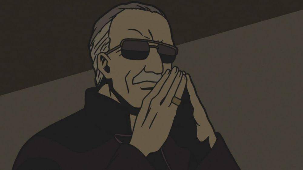 Stan Lee sebagai sosok keren di anime Heroman Universe (dok. Studio Deen via comicbook.com)