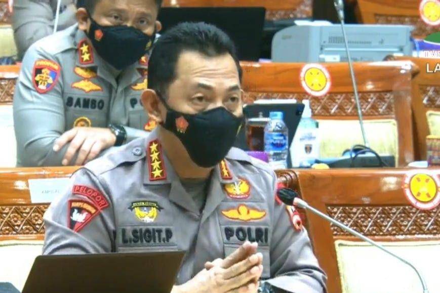 Kapolri Jenderal Pol Listyo Sigit di Komisi III DPR RI (youtube.com/Komisi III DPR)