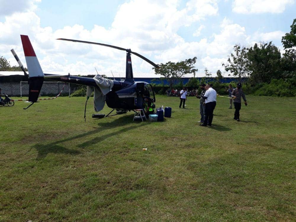 [BREAKING] Heli Mendarat Darurat di Grobogan, BNPB: Tak Ada Korban