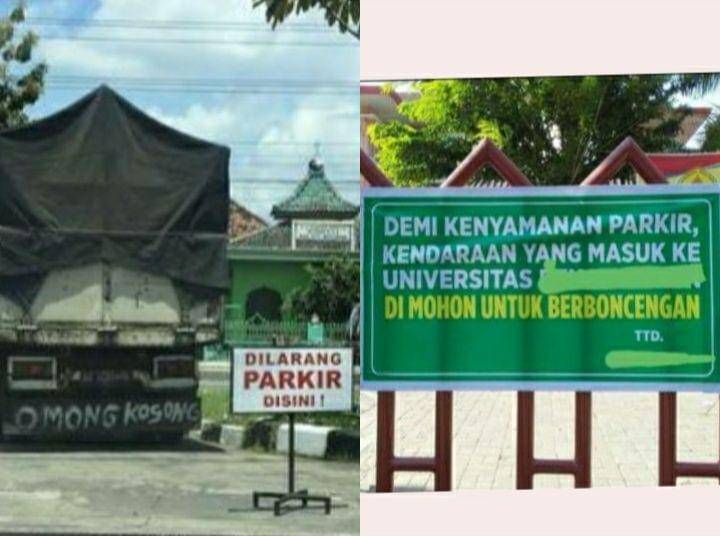 potret dilarang parkir kocak (1cak.com)