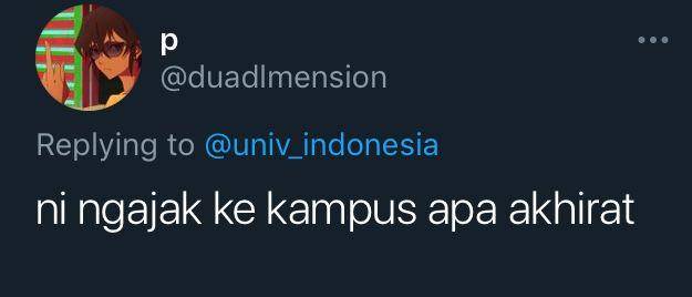 tweet tanggapan kocak poster UI (twitter.com/duadlmension)
