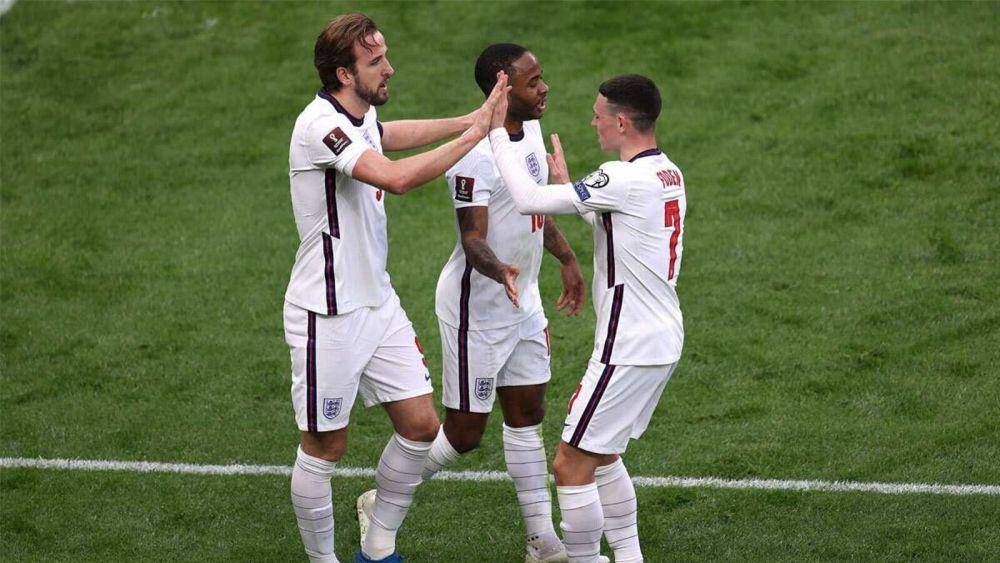 Harry Kane, Raheem Sterling, dan Phil Foden. (hindustantimes.com)