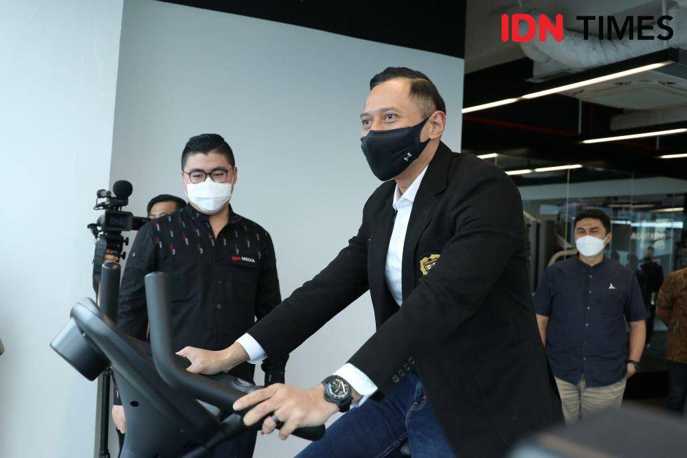 Ketua Umum Partai Demokrat Agus Harimurti Yudhoyono (AHY) mendatangi kantor IDN Media HQ pada Kamis (17/6/2021). (IDN Times/Reynaldy Wiranata)