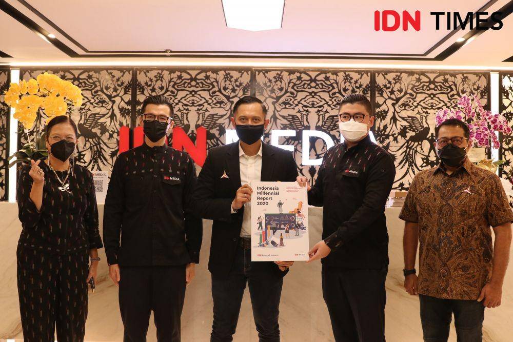 Ketua Umum Partai Demokrat Agus Harimurti Yudhoyono (AHY) mendatangi kantor IDN Media HQ pada Kamis (17/6/2021). (IDN Times/Reynaldy Wiranata)