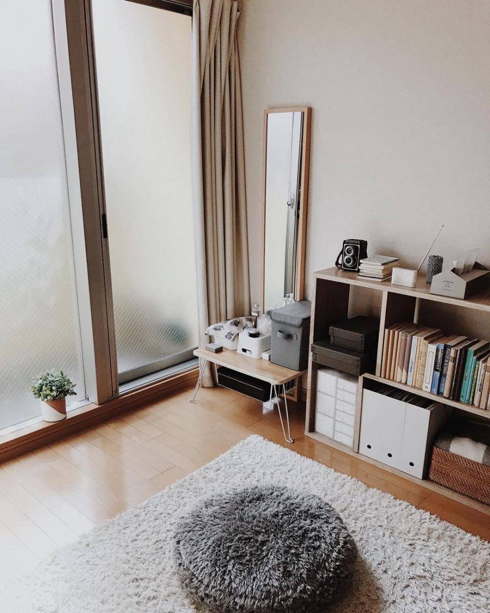 Prinsip Kamar Minimalis ala Jepang (instagram.com/oneroom.make)