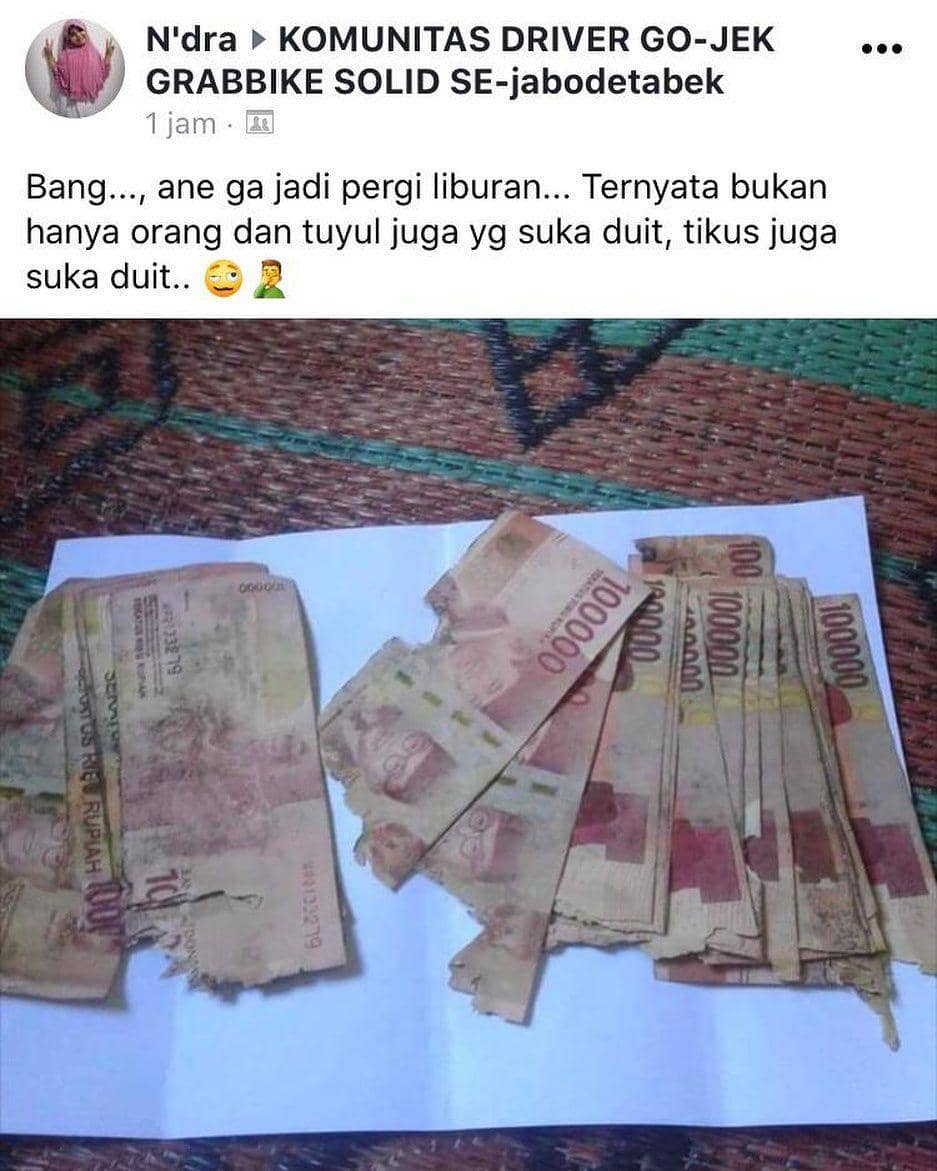 meme uang rusak (instagram.com/dramaojol.id)