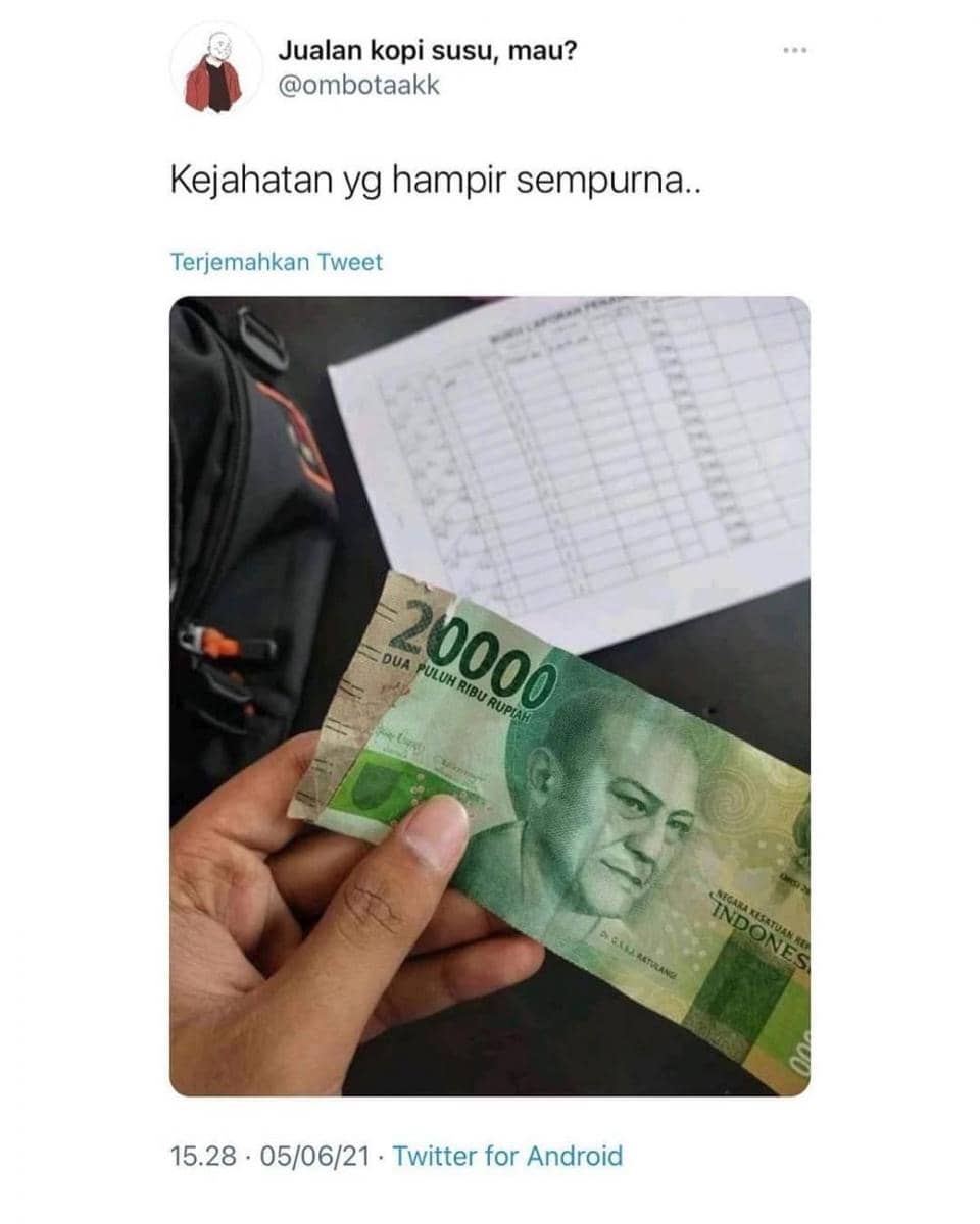 meme uang rusak (instagram.com/rajaherp)