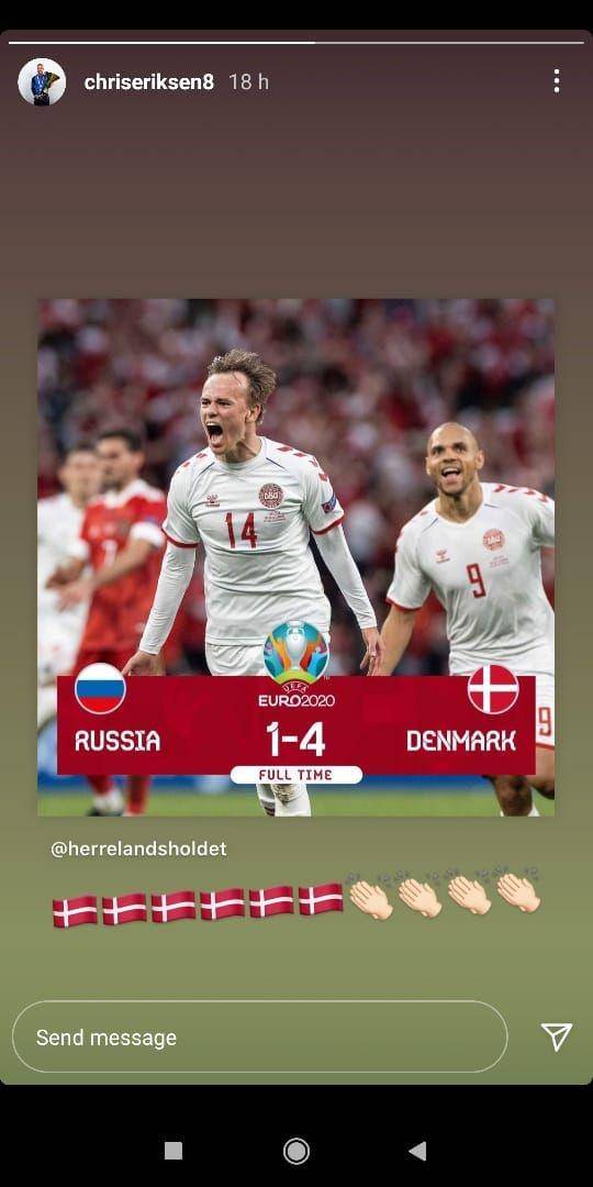 Tangkapan layar Instasory Christian Eriksen di Instagramnya. (IDN Times/Ilyas Mujib).