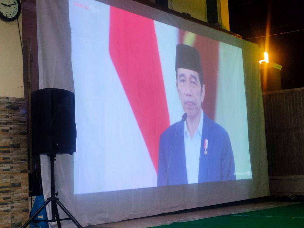 Presiden Jokowi virtual haul 50 tahun pendiri NU KH Abdul Wahab Chasbullah di Jombang. IDN Times/Zainul Arifin