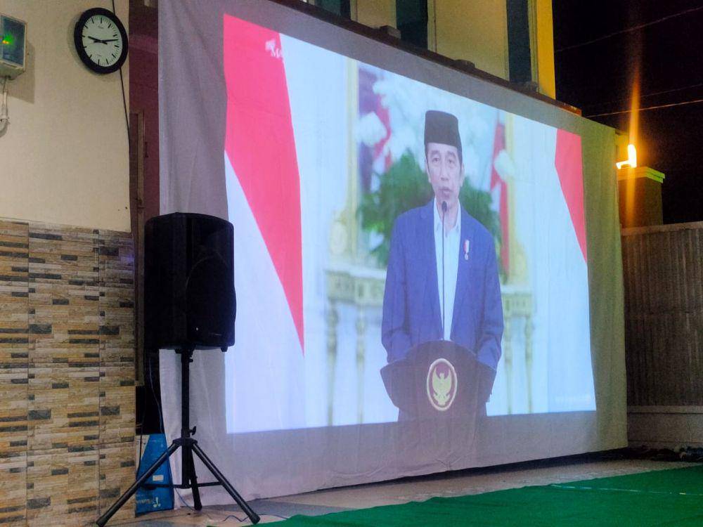 Presiden Jokowi virtual haul 50 tahun pendiri NU KH Abdul Wahab Chasbullah di Jombang. IDN Times/Zainul Arifin