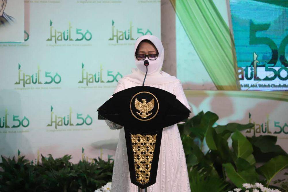 Bupati Jombang Mundjidah Wahab di acara haul KH Abdul Wahab Chasbullah. IDN Times/Zainul Arifin