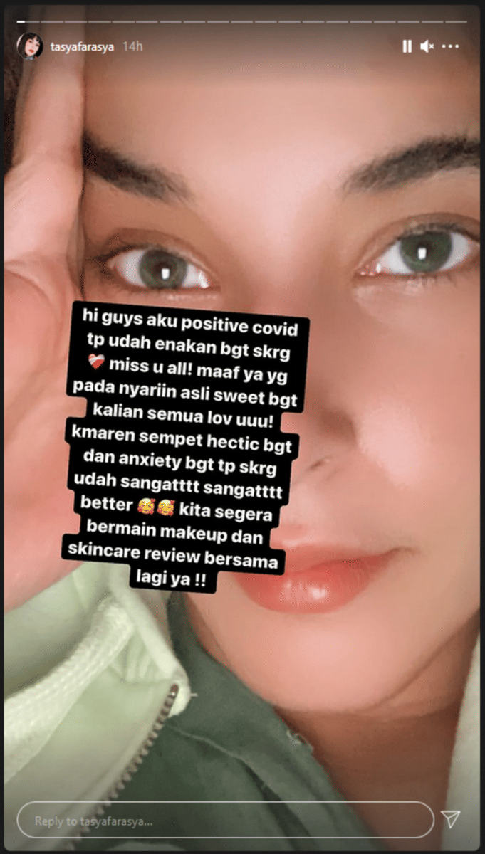 Tasya Farasya positif COVID-19 (Instagram.com/tasyafarasya/)