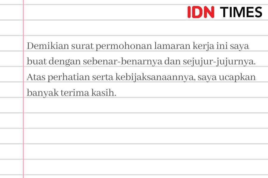 Ilustrasi kalimat penutup surat lamaran kerja (IDN Times/M. Tarmizi Murdianto)