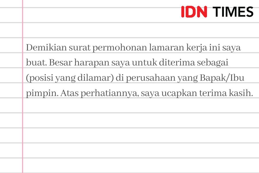 Ilustrasi kalimat penutup surat lamaran kerja (IDN Times/M. Tarmizi Murdianto)