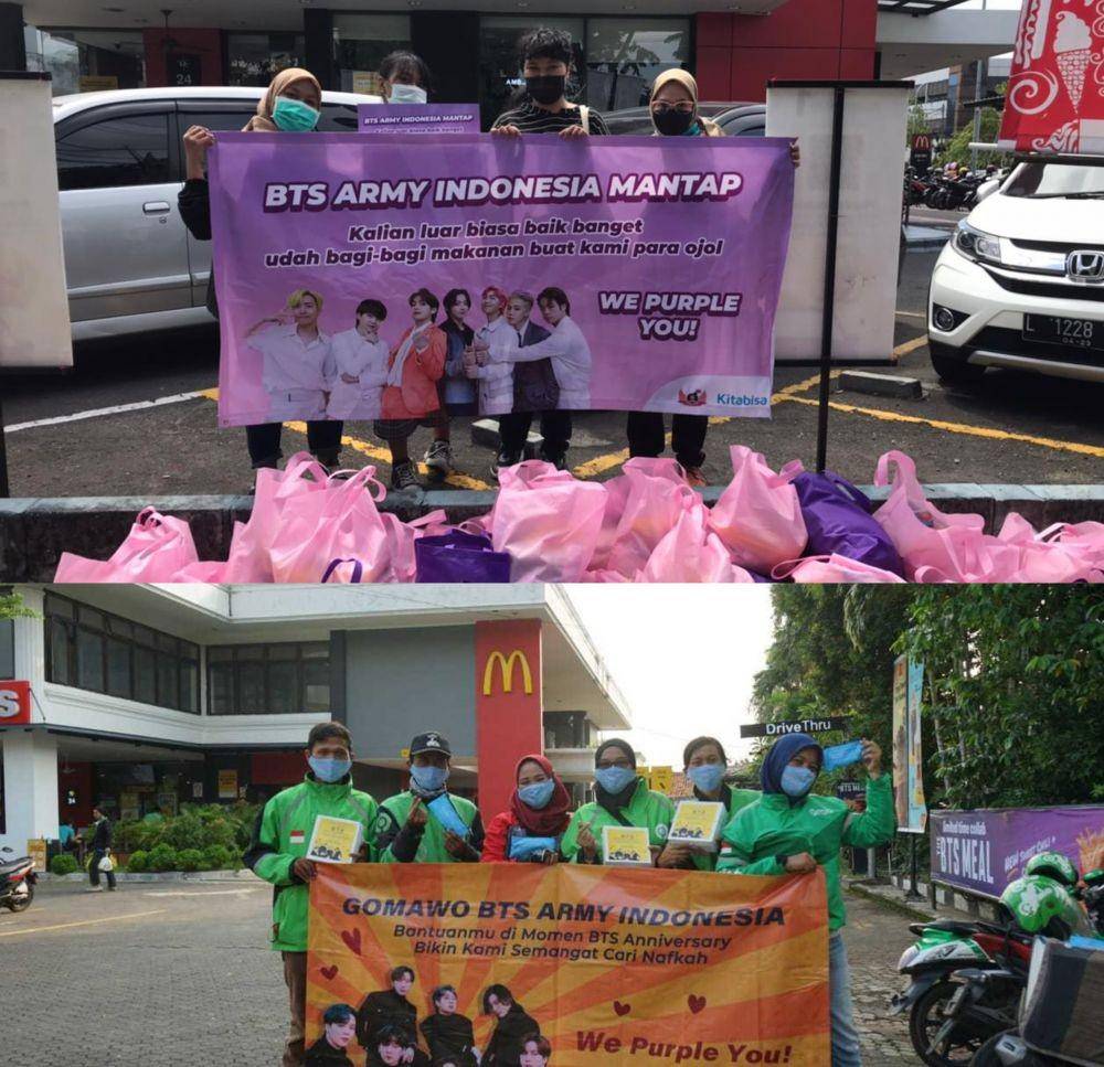 Potret BTS ARMY Indonesia dan BTS ARMY Festa dengan driver (Berbagai Sumber)