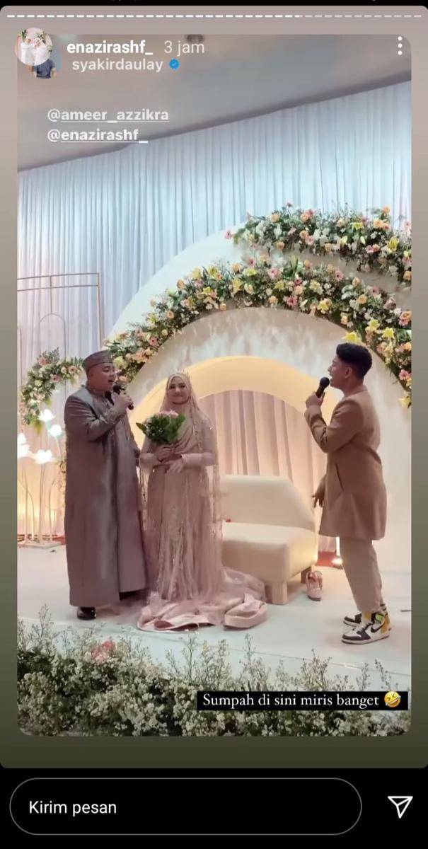 Resepsi pernikahan Ameer dan Zira (instagram.com/enazirashf)
