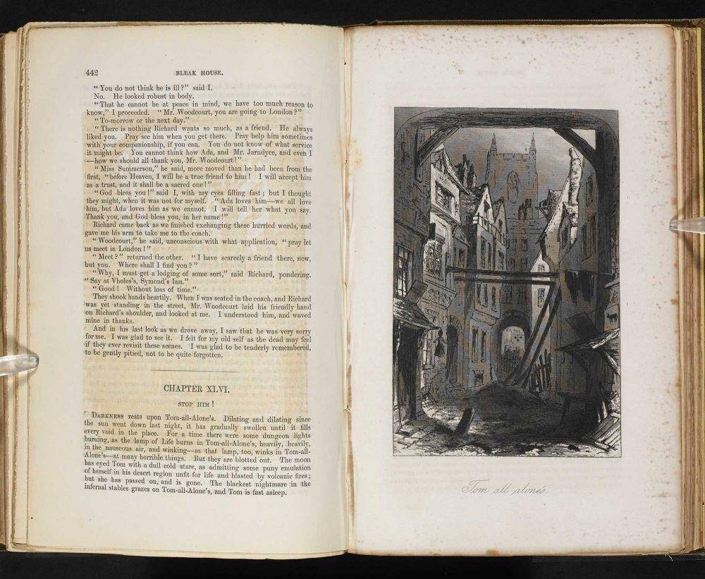 Salah satu halaman dalam buku Charles Dickens, Bleak House. (bl.uk)